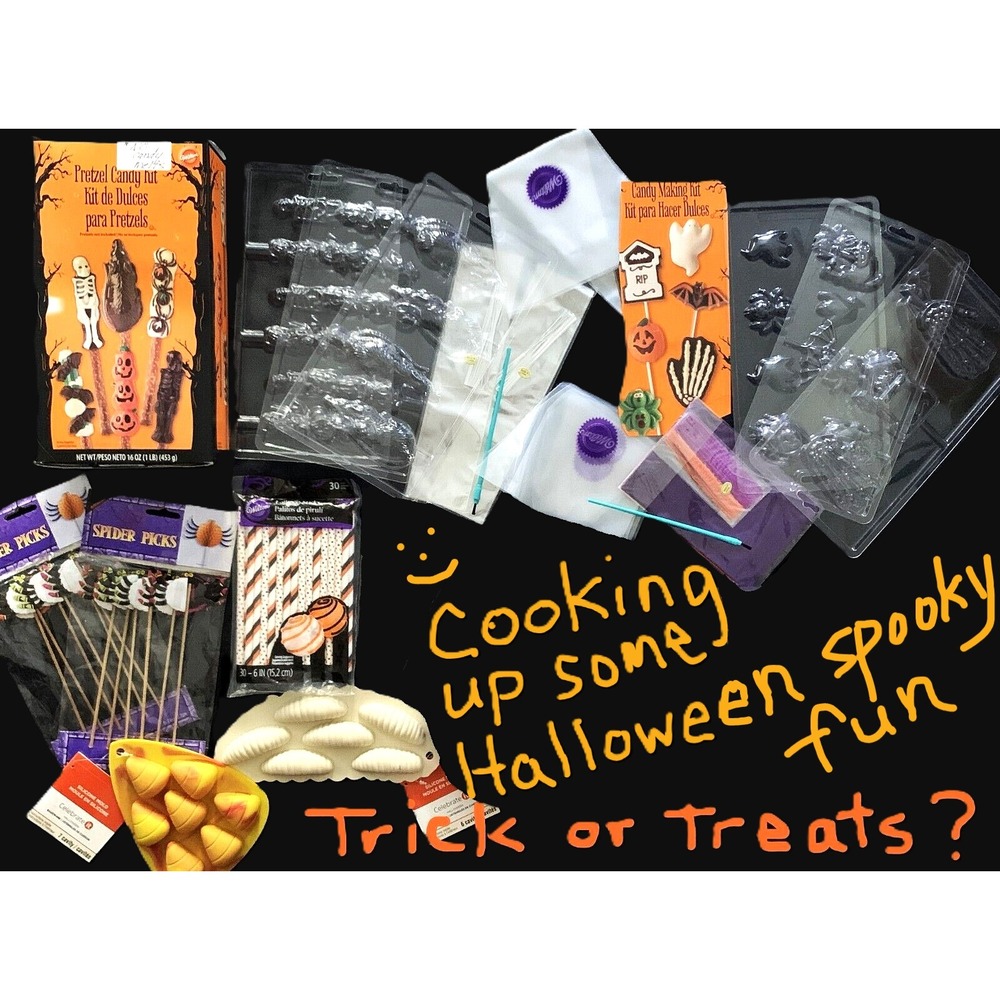 Lot Assorted Halloween Candy Pop Lollypop Molds & Decorating Packaging Supplies